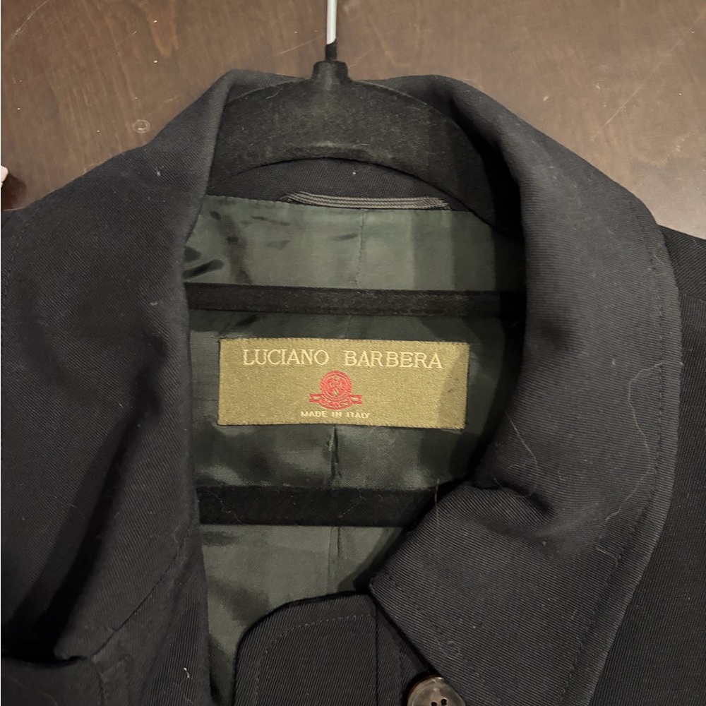 Luciano Barbera Black Wool Trench Coat - Picture 5 of 5